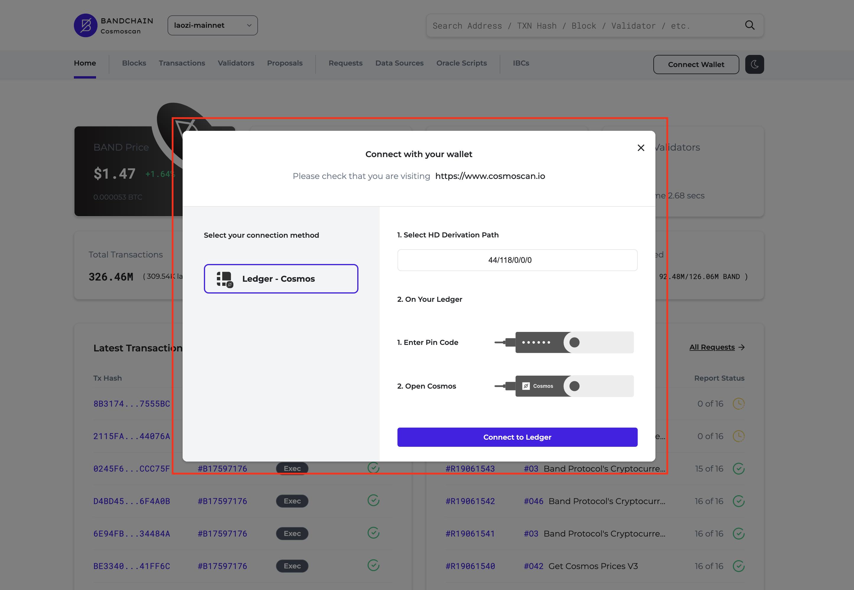 connect wallet modal